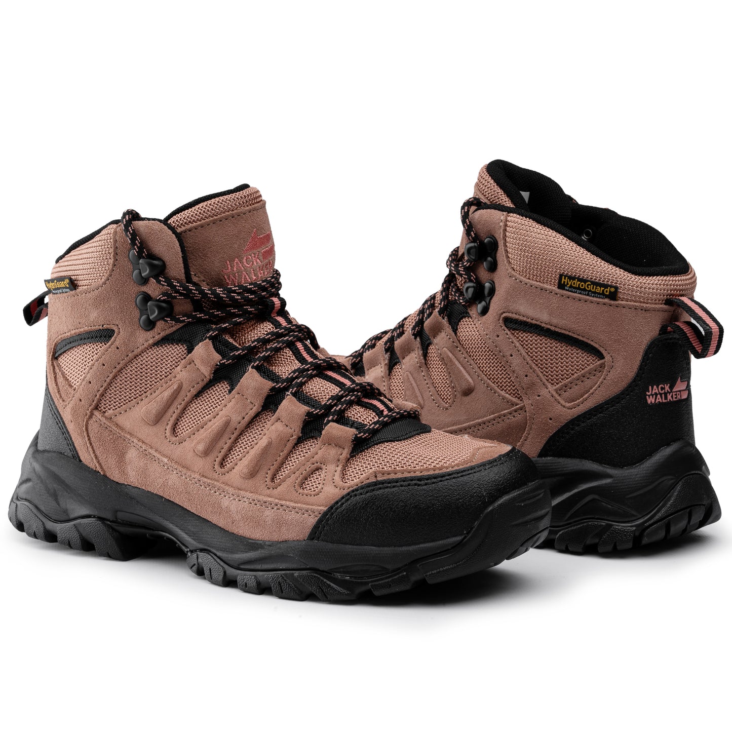 Jack Walker Women’s JW1005 Waterproof Hiking Boots – Hydroguard Protected Lightweight Trekking Shoes with Memory Foam Insole & MD-Rubber Sole