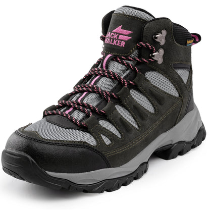 Jack Walker Women’s JW1005 Waterproof Hiking Boots – Hydroguard Protected Lightweight Trekking Shoes with Memory Foam Insole & MD-Rubber Sole