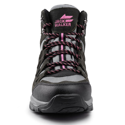 Jack Walker Women’s JW1005 Waterproof Hiking Boots – Hydroguard Protected Lightweight Trekking Shoes with Memory Foam Insole & MD-Rubber Sole