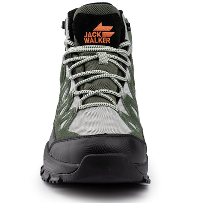 Jack Walker Men's Waterproof Walking Boots – Suede Leather with Memory Foam Insole for Outdoor Hiking and Walking JW7755